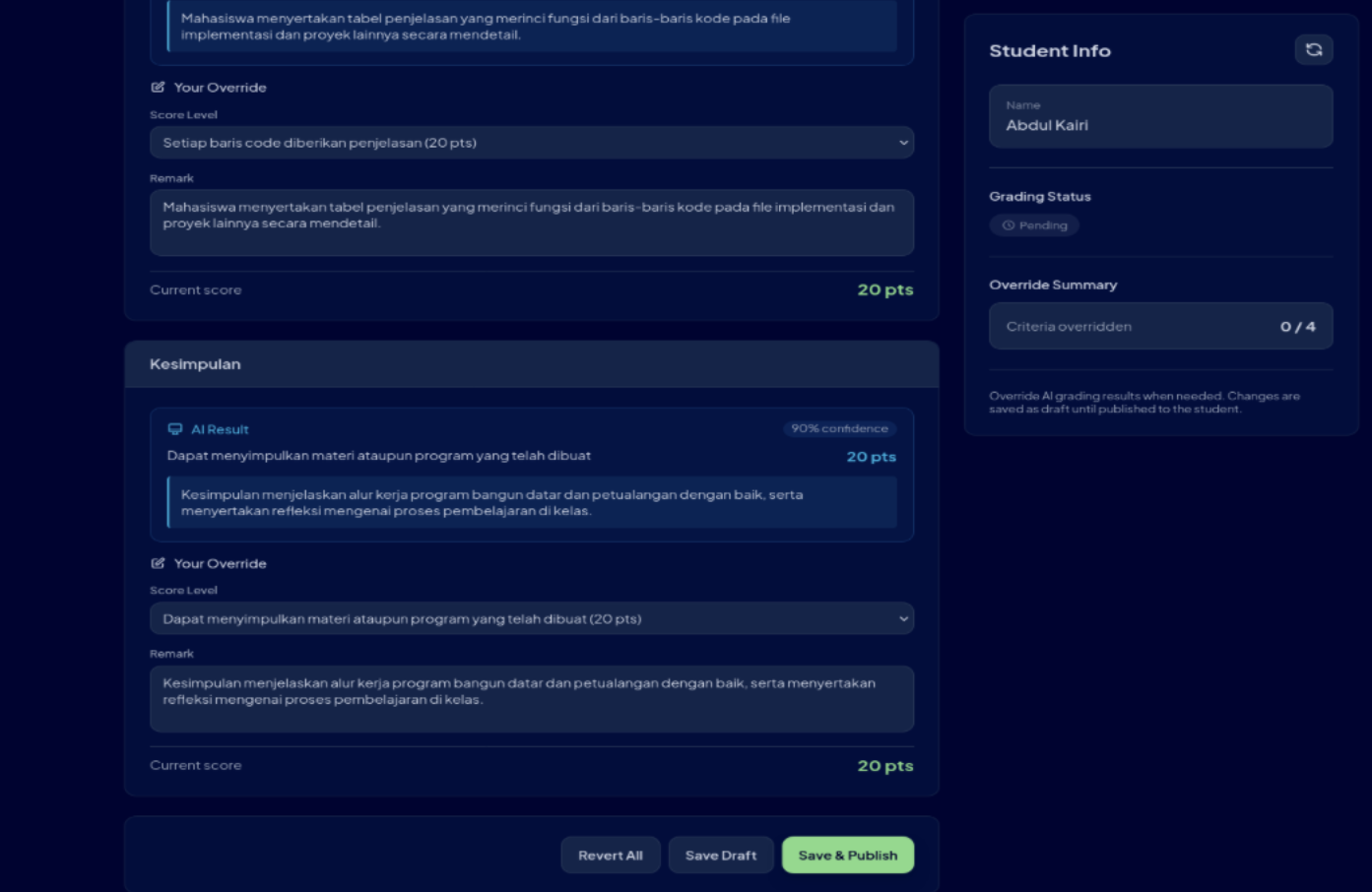 Auto Grading API preview